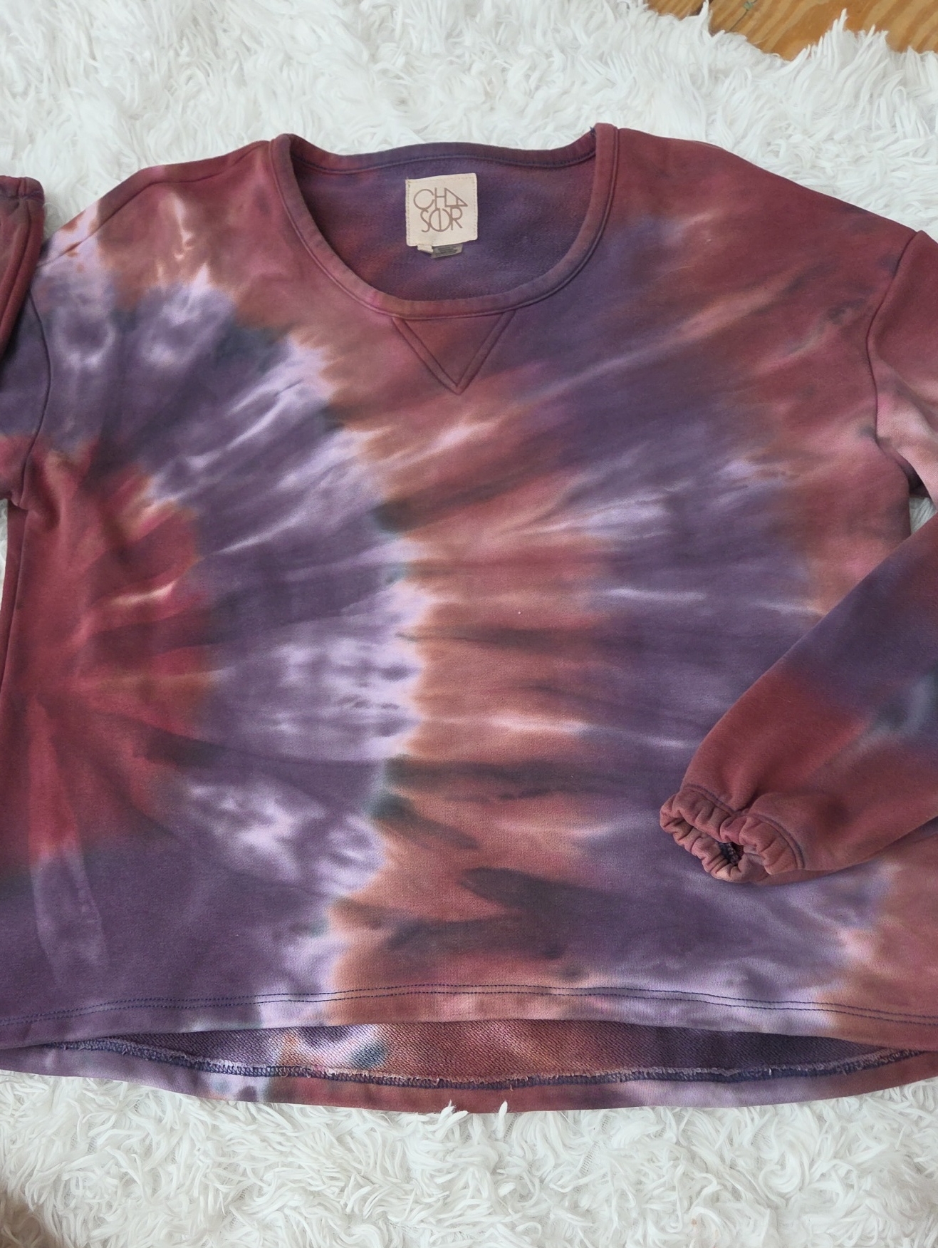 Chaser Purple & Rust Tie-Dye Sweatshirt